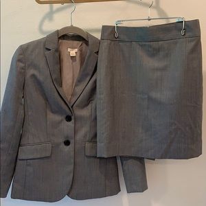 Grey jacket and skirt suit set